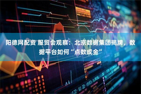阳德网配资 服贸会观察：北京数据集团揭牌，数据平台如何“点数成金”