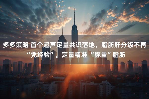 多多策略 首个超声定量共识落地，脂肪肝分级不再 “凭经验”，定量精准 “称重”脂肪